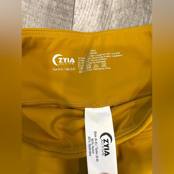 Zyia Active Yellow Mustard Faith Mesh Alive Leggings SIZE 6/8 - Picture 5 of 6
